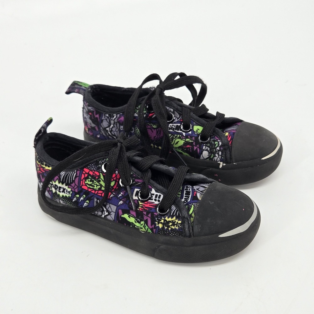 Natural Steps Trimfoot Co Comic Strip Dinosaur‎ Canvas Low Top Sneakers 8M